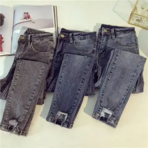 Chic Plus Size Stretchy Pencil Jeans - Spring Elastic Skinny Denim for Women