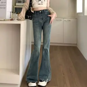 Vintage High-Waist Flared Jeans - Women's Casual & Office Wear