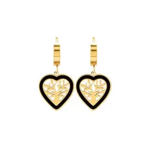 316L Stainless Steel Heart & Tree of Life Stud Earrings