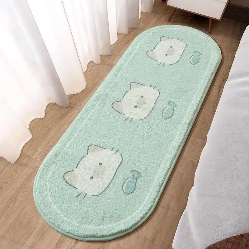 MiRcle Sweet Cute Cartoon Cashmere Bedside Rug - Soft Cozy Bedroom Carpet for Living Room Sofa - Perfect for Floating Windows