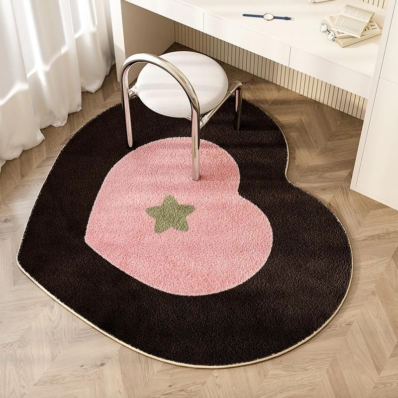 Round Carpets for Living Room Cute Cartoon Peach Heart Children Bedroom Rug Large Area Home Decoration IG Plush Mat ковер 러그