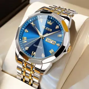 Men's Luminous Stainless Steel Quartz Watch