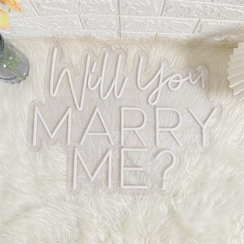 Will You Marry Me Neon Sign Birthday Wedding Decoration Wall Hanging Neon Led Sign Wedding Party Decor Room Neon Night Light