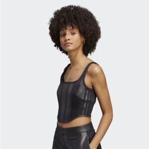 Boned Corset Women Leather Tank Top