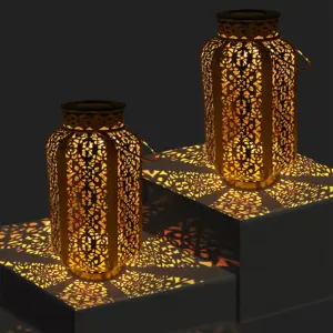Vintage Solar Iron Art Lantern